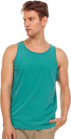 Pure Essence 2 Pack Garment Dyed Tank Tops for Men - Casual T-Shirts Ideal for Gym, Workout, Jogging, Beach, or Everyday Wear in Saudi Arabia