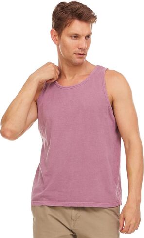 Pure Essence 2 Pack Garment Dyed Tank Tops for Men - Casual T-Shirts Ideal for Gym, Workout, Jogging, Beach, or Everyday Wear in Saudi Arabia