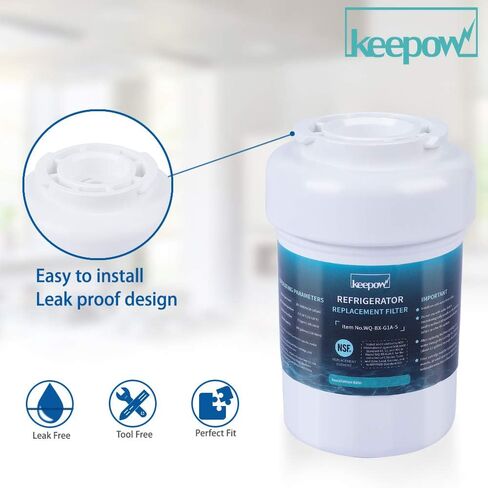 KEEPOW MWF Replacement for GE Smart Water MWF, MWFP, HDX FMG-1, GSE25GSHECSS, 46-9991, GSH25JSDDSS, MWFA, GSHS6LGBBHSS, PC75009, RWF1060, GSHS6HGDBCSS, 197D6321P006 Refrigerator Water Filter 2PACK in Saudi Arabia