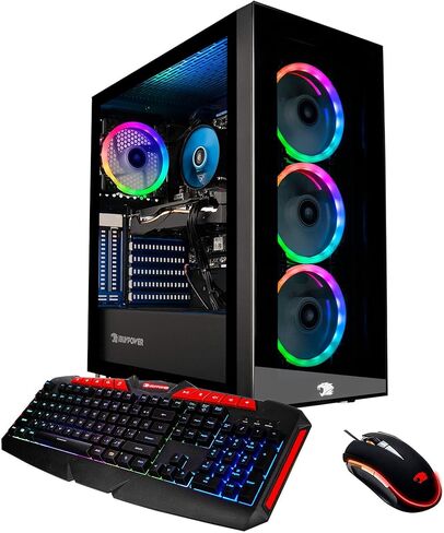 iBUYPOWER Pro Gaming PC Computer Desktop Element MR9270 (Intel Core i7-9700F 3.0GHz, NVIDIA GeForce RTX 2060 6GB, 16GB DDR4-2666 RAM, 1TB HDD, 240GB SSD, WiFi Included, Windows 10, VR Ready) Black in Kuwait