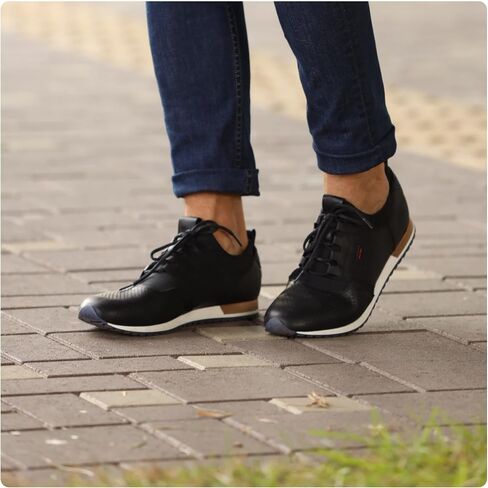 VELEZ Leather Sneakers for Men - Business Casual Dress Shoes - Lace-Up Fashion Tennis in Saudi Arabia