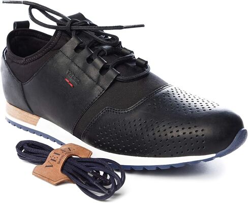 VELEZ Leather Sneakers for Men - Business Casual Dress Shoes - Lace-Up Fashion Tennis in Saudi Arabia