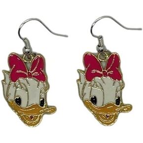 Daisy Cartoon Duck Character Face French Wire Earrings in Saudi Arabia