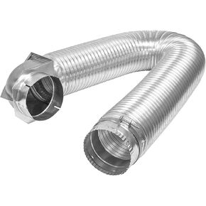 Builder's Best 84018 SAF-T Metal Single Elbow Dryer Vent Duct Kit, UL Listed, 4" Diameter x 8' Length, Silver in Saudi Arabia