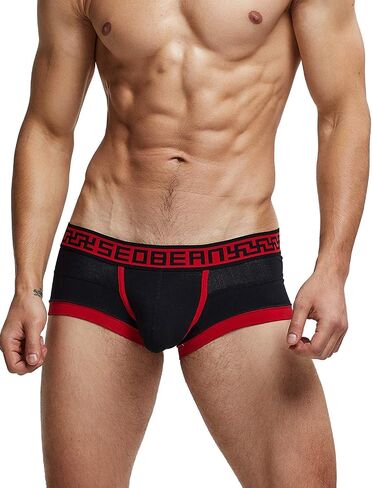 SEOBEAN Mens Low Rise Mesh Boxer Brief Trunks Underwear in Saudi Arabia