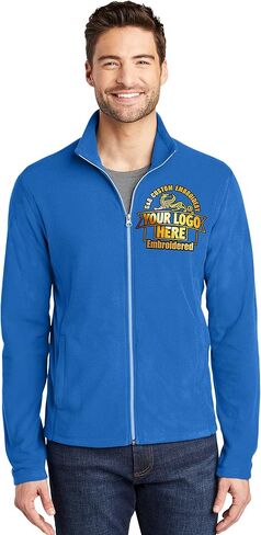 Men's Custom logo Embroidered Full Zip Microfleece Jacket in Kuwait