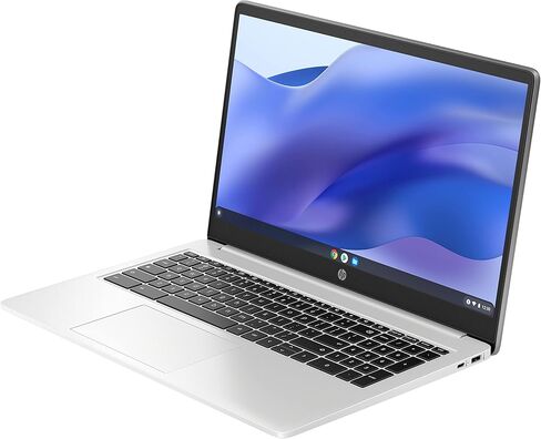 HP Chromebook 15.6 بوصة، معالج Intel® Celeron® N4500، رسومات Intel® UHD، ذاكرة وصول عشوائي 4 جيجابايت، (فضي معدني مع لمسة نهائية غير لامعة، 15a-na0010nr) in Kuwait