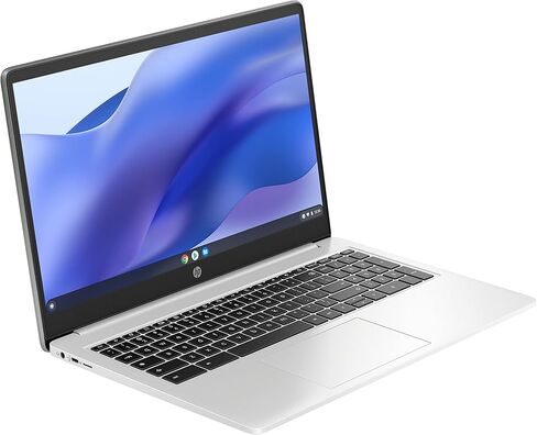 HP Chromebook 15.6 بوصة، معالج Intel® Celeron® N4500، رسومات Intel® UHD، ذاكرة وصول عشوائي 4 جيجابايت، (فضي معدني مع لمسة نهائية غير لامعة، 15a-na0010nr) in Kuwait