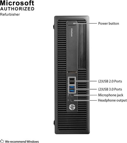 HP ProDesk 600 G2 Small Form Factor PC, Intel Core Quad i5 6500 up to 3.6 GHz, 12GB DDR4, 1TB SSD, WiFi, BT 4.0, DVDRW, VGA, DP, Windows 10 64-Multi-Language Support English/Spanish/French (Renewed) in Saudi Arabia