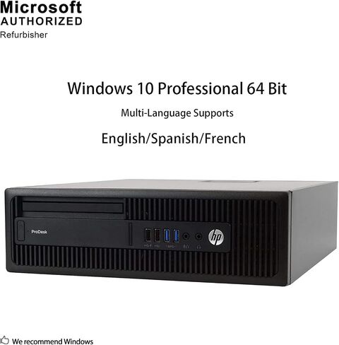 HP ProDesk 600 G2 Small Form Factor PC, Intel Core Quad i5 6500 up to 3.6 GHz, 12GB DDR4, 1TB SSD, WiFi, BT 4.0, DVDRW, VGA, DP, Windows 10 64-Multi-Language Support English/Spanish/French (Renewed) in Saudi Arabia