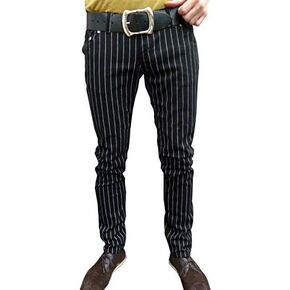 Mens Retro Pin Striped Pants Black Pinstripe Mod Trousers in Saudi Arabia