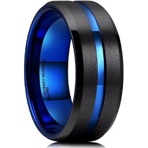 King Will Tungsten Rings for Men Two Tone Grooved Mens Wedding Band Cool Promise Engagement Matte Finished Beveled Edge in Saudi Arabia