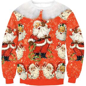 Arvilhill Men's Ugly Christmas 3D Printed Graphic Long Sleeve Sweatshirts