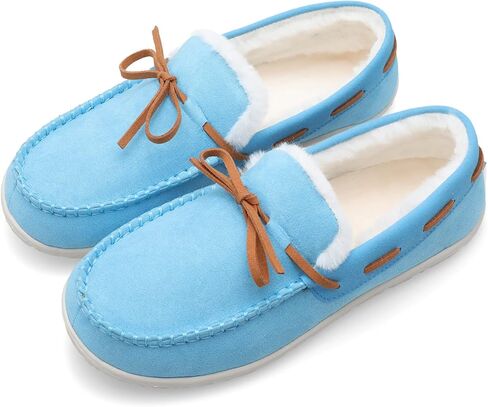 شبشب Scurtain للبالغين من الجنسين، شبشب بدون كعب من الجلد السويدي للنساء والرجال، مبطن بالفراء الدافئ in Kuwait