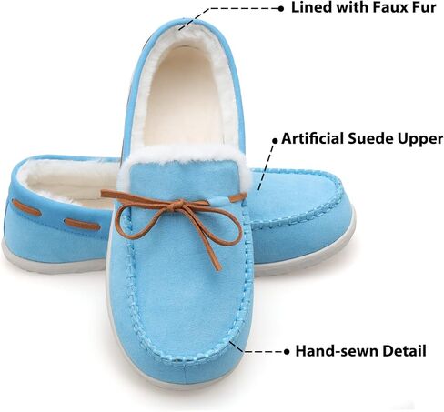 شبشب Scurtain للبالغين من الجنسين، شبشب بدون كعب من الجلد السويدي للنساء والرجال، مبطن بالفراء الدافئ in Kuwait