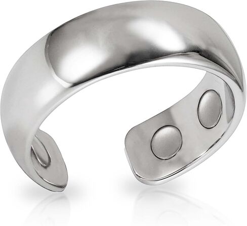 MagnetRX® Ring - Elegant Stainless Steel Ring - Rings for Men (Polished Silver | Size: 12) in Saudi Arabia
