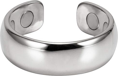 MagnetRX® Ring - Elegant Stainless Steel Ring - Rings for Men (Polished Silver | Size: 12) in Saudi Arabia