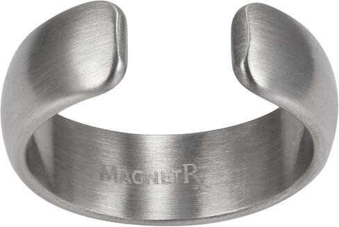 MagnetRX® Ring - Elegant Stainless Steel Ring - Rings for Men (Polished Silver | Size: 12) in Saudi Arabia