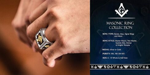 US Jewels Mens 925 Sterling Silver 6mm Celtic Masonic Master Mason Ring Band in Saudi Arabia
