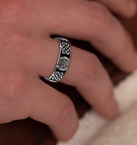 US Jewels Mens 925 Sterling Silver 6mm Celtic Masonic Master Mason Ring Band in Saudi Arabia