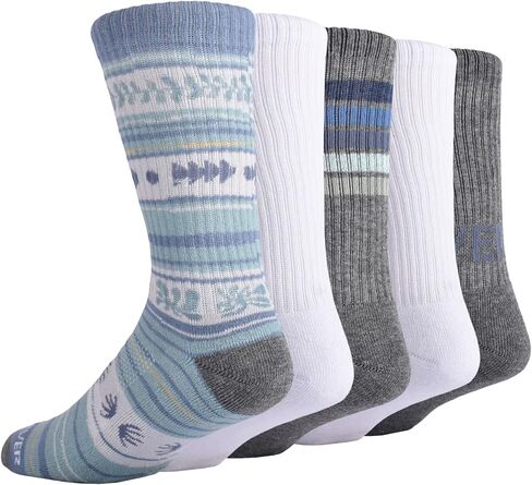 Quiksilver Men's 5-Pack Multi Crew Socks, Blue, 10/13 in Saudi Arabia