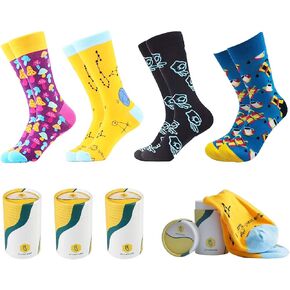 CitySokken Fun Socks for Men - Crew Socks Mens Dress Socks Colorful - Funny Mens Socks 4 Pack in Saudi Arabia