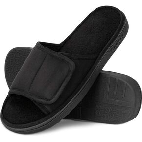 Men's Comfy Memory Foam Slide Slippers Breathable Micro Suede House Shoes