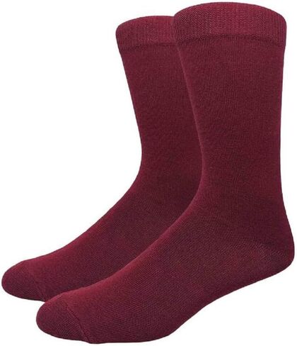 Couver Men's Classic Cotton Solid Plain Crew Dress Socks in Saudi Arabia
