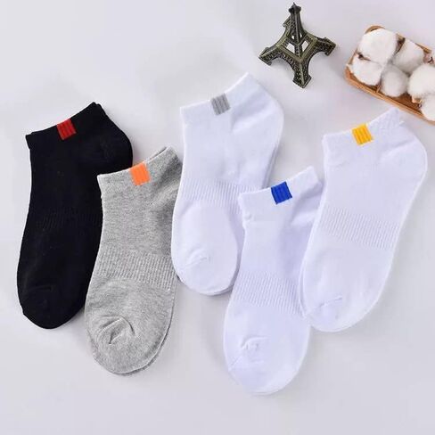 Spring and summer style pack of 10 men's sweat fabric breathable short tube shallow mouth low top men's ship socks. limited deal! in Saudi Arabia