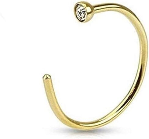 BodyJewelryOnline 7-Piece Nose Hoop Collection with Clear Gem - 316L Surgical Steel - 3 Sizes to Choose from - You Get All Seven Colors! (20ga-3/8(10mm)) in Saudi Arabia