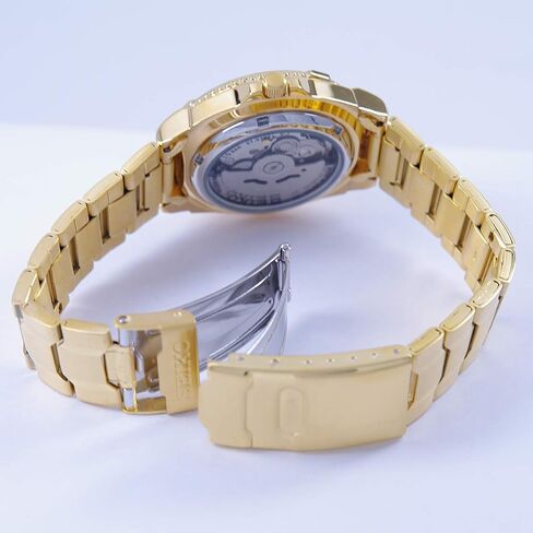 Seiko 5 Sports #SNZB26J1 Men's Japan Gold Tone Stainless Steel 100M Automatic Dive Watc1 by Seiko Watches in Saudi Arabia