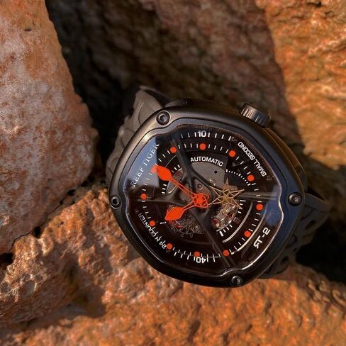 Reef Tiger Luxury Dive Designer Watches Super Luminous Nylon/Leather/Rubber Strap Watch RGA90S7 in Kuwait