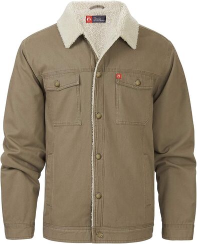 The American Outdoorsman Sherpa Lined Canvas Trucker Jacket in Kuwait