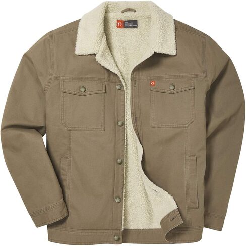 The American Outdoorsman Sherpa Lined Canvas Trucker Jacket in Kuwait