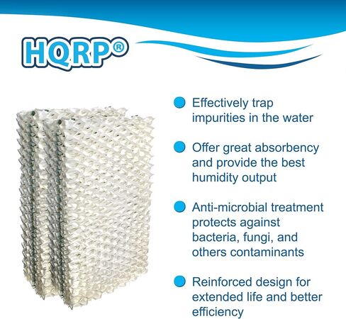HQRP Wick Filter (4-Pack) Compatible with Emerson MoistAIR 1205, 1211, 2412, HD500, HD6200, HD7002, HD7005, HD70020, HD70021, HD70050 Humidifier in Saudi Arabia