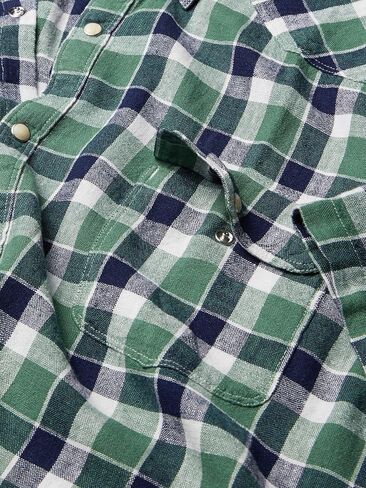 قميص رجالي بأكمام قصيرة من Lucky Brand وأزرار لأعلى وجيبين غربي سانتا في in Saudi Arabia