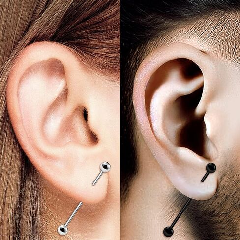 BIG GAUGES Pair of 316L Surgical Steel Anodized 14g Gauge 1.6mm Industrial Ear Plug 1 1/2"(38mm) Barbell Scaffold Bar Piercing Jewelry in Saudi Arabia