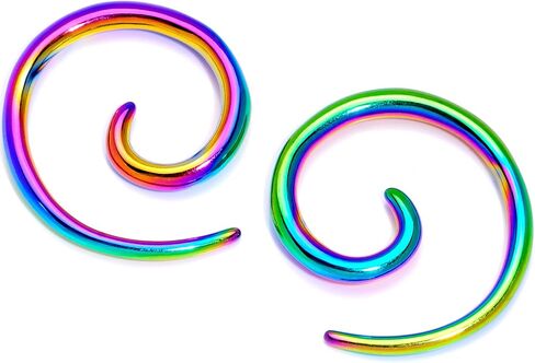 Body Candy 2Pc 6 Gauge Anodized Titanium 316L Steel Micro Spiral Taper Set Tapered Ear Gauges Ear Stretching Kit 4mm in Saudi Arabia