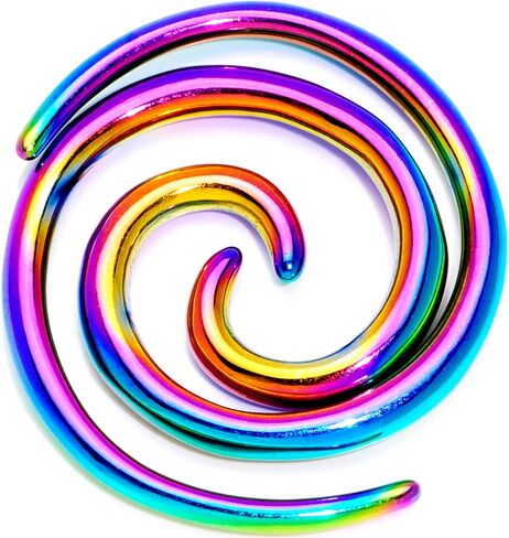 Body Candy 2Pc 6 Gauge Anodized Titanium 316L Steel Micro Spiral Taper Set Tapered Ear Gauges Ear Stretching Kit 4mm in Saudi Arabia