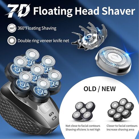 Roziaplus 7D Electric Shavers Replacement Heads Bald Replacement Heads Razor Blades Electric Replacement Heads for Electric Razors Head Shaver Replacement Blade Bald Head Shavers for Men in Saudi Arabia