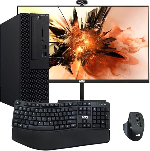 Dell 3060 PC Desktop Computer, i5-8400, 16GB RAM, 480GB SSD, New MTG 24 Inch Monitor,1080p Webcam, New Wireless Keyboard & Mouse, 16GB Flash Drive, Wi-Fi, 4 in 1 USB HUB Win 11 Pro (Renewed) in Saudi Arabia