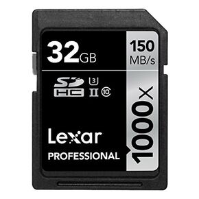 Lexar Professional 1000x 16GB SDHC UHS-II/U3 Card (Up to 150MB/s read) w/Image Rescue 5 Software LSD16GCRBNA1000