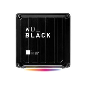 محرك أقراص الحالة الصلبة WD_Black 1 تيرابايت D50 Game Dock NVMe SSD، RGB مع اتصال Thunderbolt 3، سرعة تصل إلى 3000 ميجابايت/ثانية - WDBA3U0010BBK-NESN in Kuwait