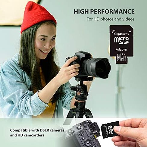 GIGASTONE 32GB Micro SD Card 50-Pack, Full HD Video, Surveillance Security Cam Action Camera Drone, 90MB/s Micro SDHC UHS-I U1 C10 Class 10, with Adapter in Saudi Arabia