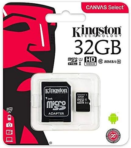 كينجستون كانفاس جو بطاقة ذاكرة microSDXC سعة 64 جيجا بايت فئة 10 microSD الفئة UHS-I 90MB/s R مع محول (SDCG2/64GB) in Kuwait