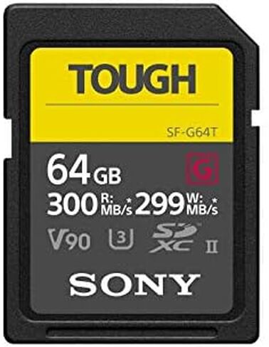 Sony SF-G32T/T1 Tough High Performance SDHC UHS-II Class 10 U3 Flash Memory Card with Blazing Fast Read Speed up to 300MB/s, 32GB Black in Saudi Arabia