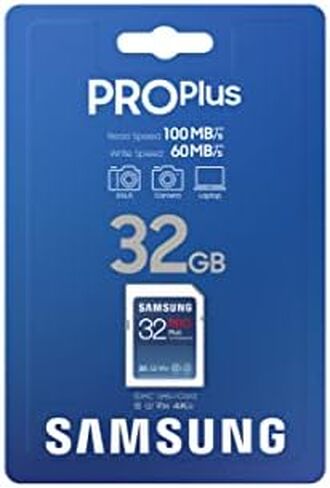 بطاقة ذاكرة SD كاملة الحجم من سامسونج PRO Plus SDXC سعة 256 جيجابايت مع محول، تدعم فيديو 4K UHD، وتوسيع التخزين لمحترفي الوسائط الرقمية والمصورين، MB-SD256K/AM in Saudi Arabia
