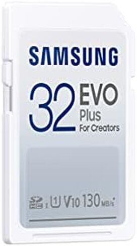 SAMSUNG EVO Plus SDXC 32GB Full Size SD Memory Card w/ Adapter, UHS-I U3, Supports 4K Video, Storage Expansion for DSLR, Mirrorless Camera, PC, MB-SC32H/AM in Saudi Arabia