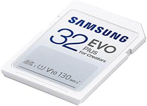 SAMSUNG EVO Plus SDXC 32GB Full Size SD Memory Card w/ Adapter, UHS-I U3, Supports 4K Video, Storage Expansion for DSLR, Mirrorless Camera, PC, MB-SC32H/AM in Saudi Arabia