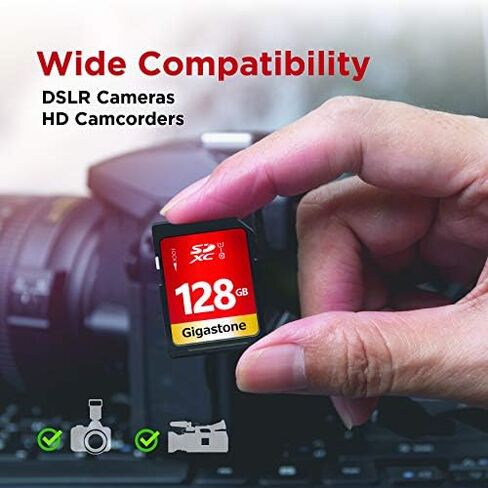 GIGASTONE 8GB SD Card UHS-I U1 Class 10 SDHC Memory Card, Speed Up to 80MB/s, Full HD Video Kodak Olympus Digital Camera, with 1 mini case in Kuwait